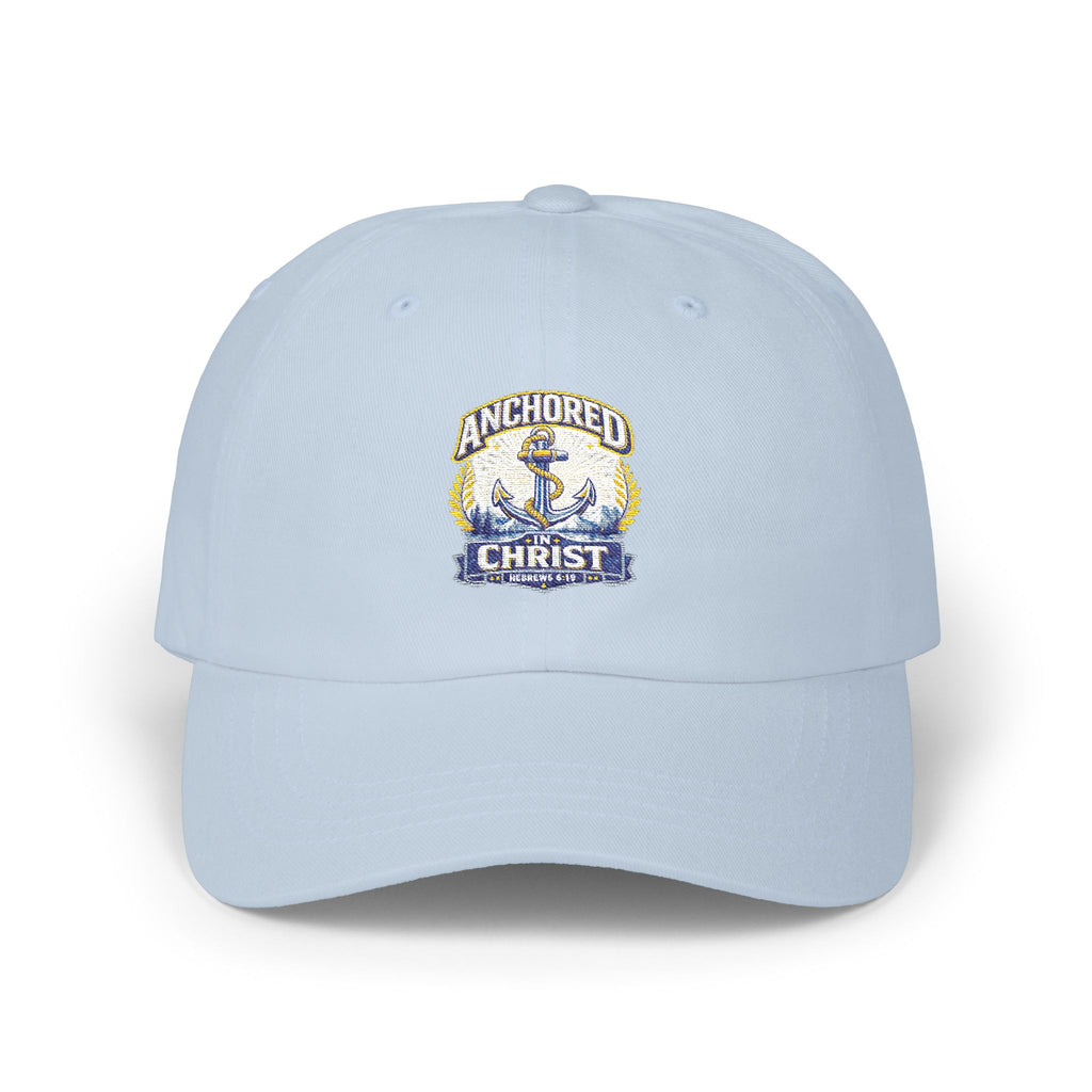 Anchored in Christ Dad Cap — Christian Anchor Baseball Hat