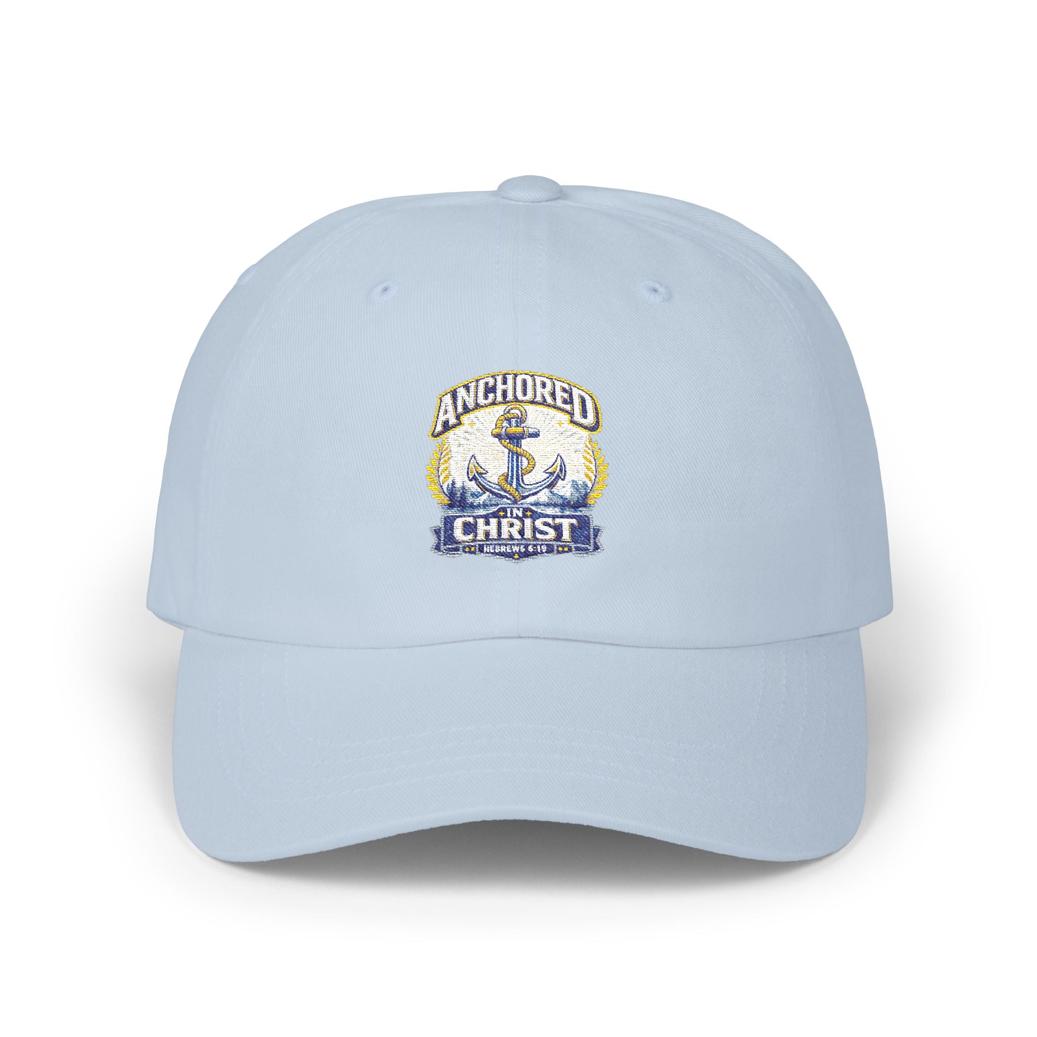 Anchored in Christ Dad Cap — Christian Anchor Baseball Hat