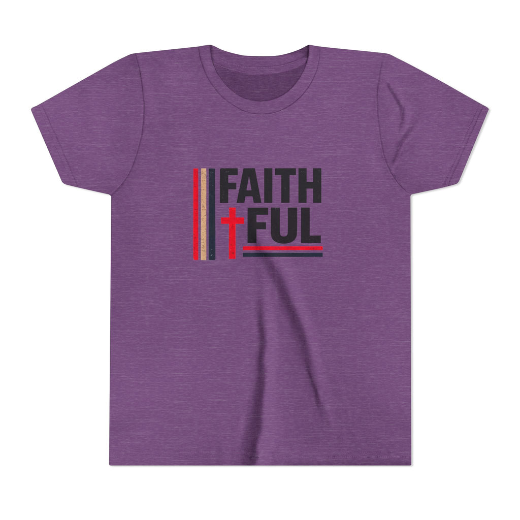 Boys Faithful Youth Tee — Christian Kids Shirt with Cross Graphic