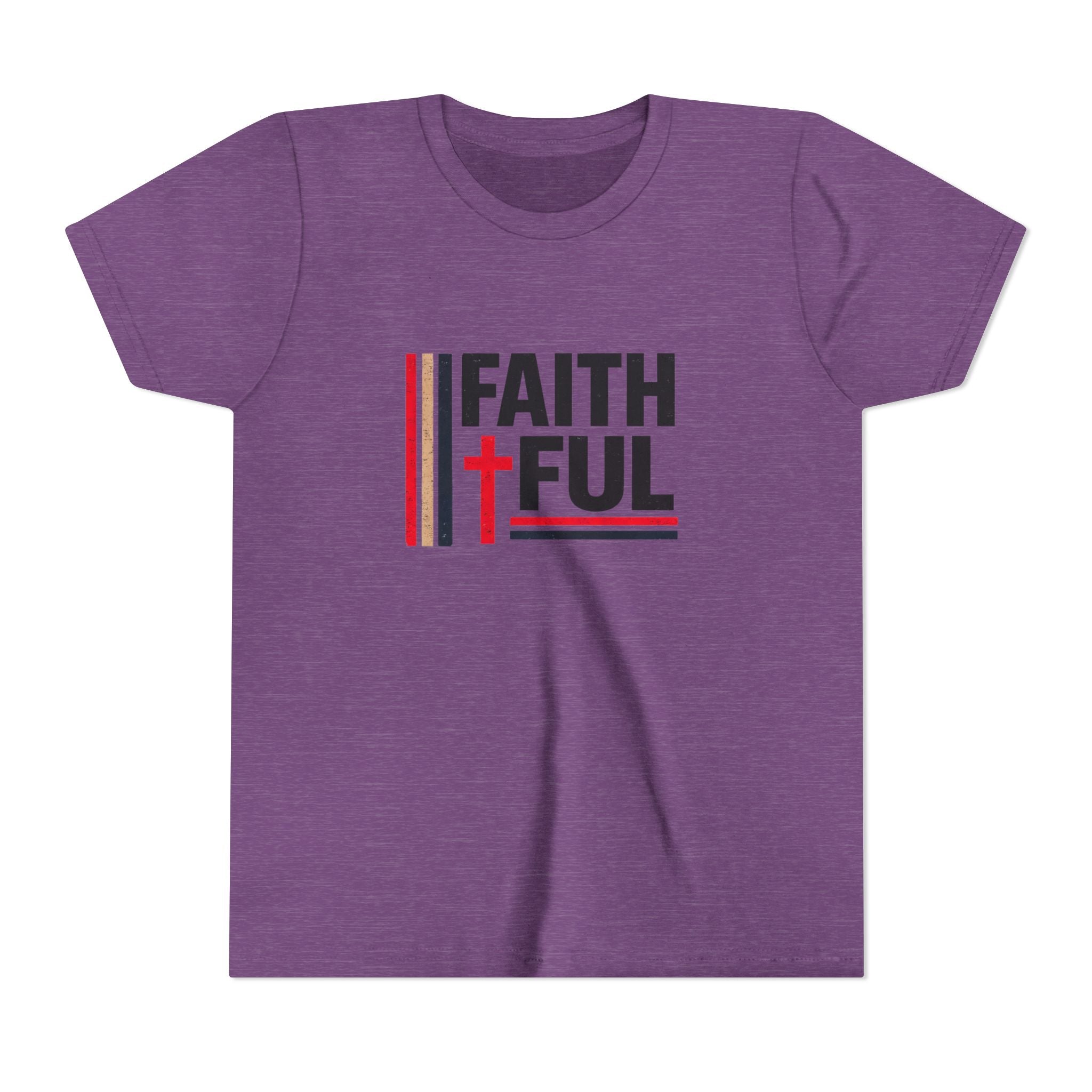 Boys Faithful Youth Tee — Christian Kids Shirt with Cross Graphic