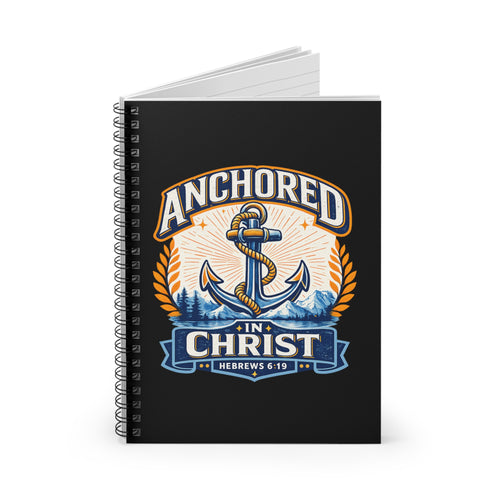 Anchored in Christ Spiral Notebook — Biblical Hebrews 6:19 Journal