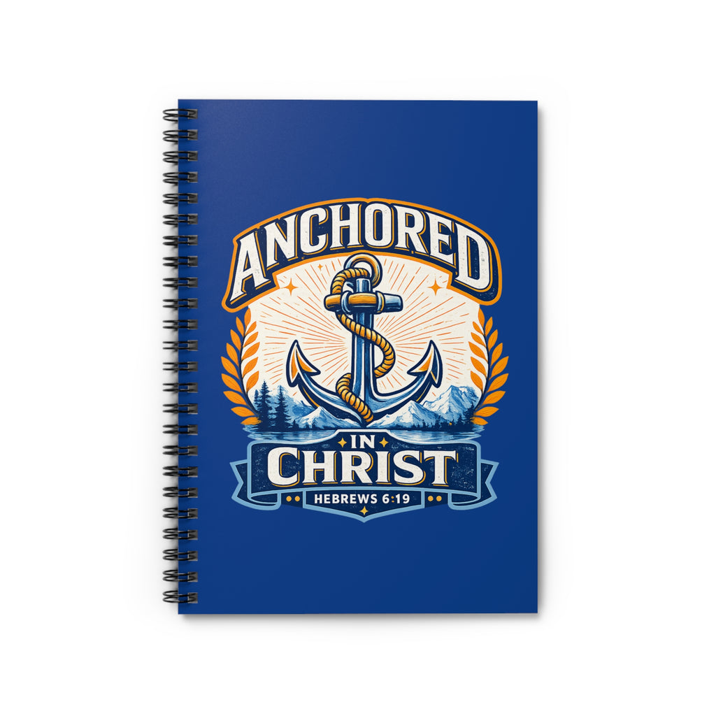 Anchored in Christ Spiral Notebook — Christian Faith Journal (Hebrews 6:19)
