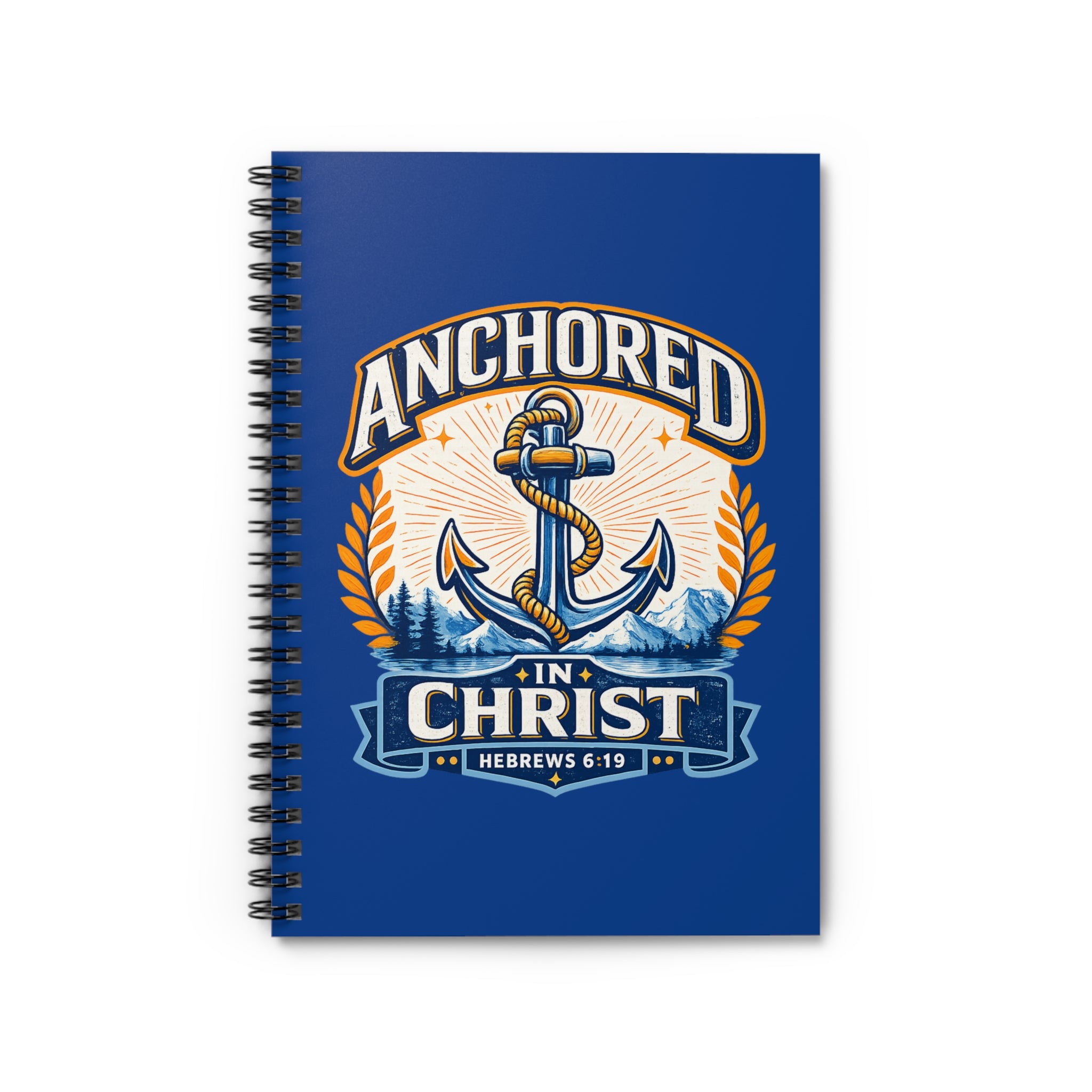 Anchored in Christ Spiral Notebook — Christian Faith Journal (Hebrews 6:19)