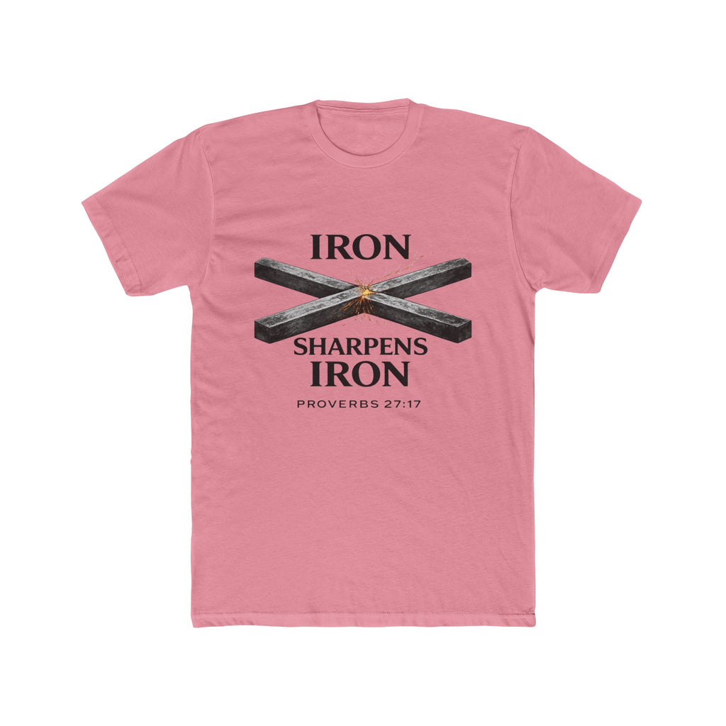 Iron Sharpens Iron T‑Shirt — Proverbs 27:17 Christian Tee