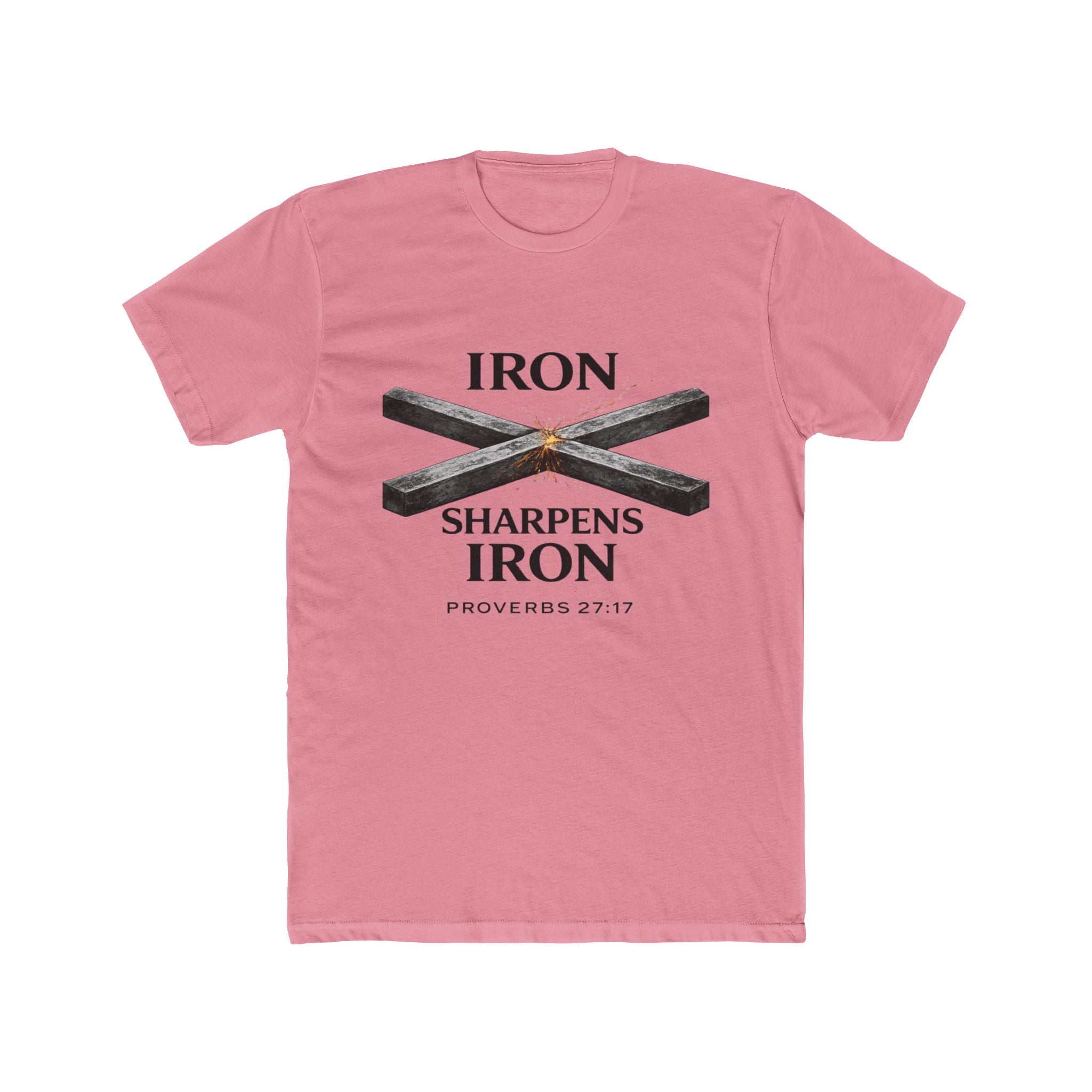 Iron Sharpens Iron T‑Shirt — Proverbs 27:17 Christian Tee