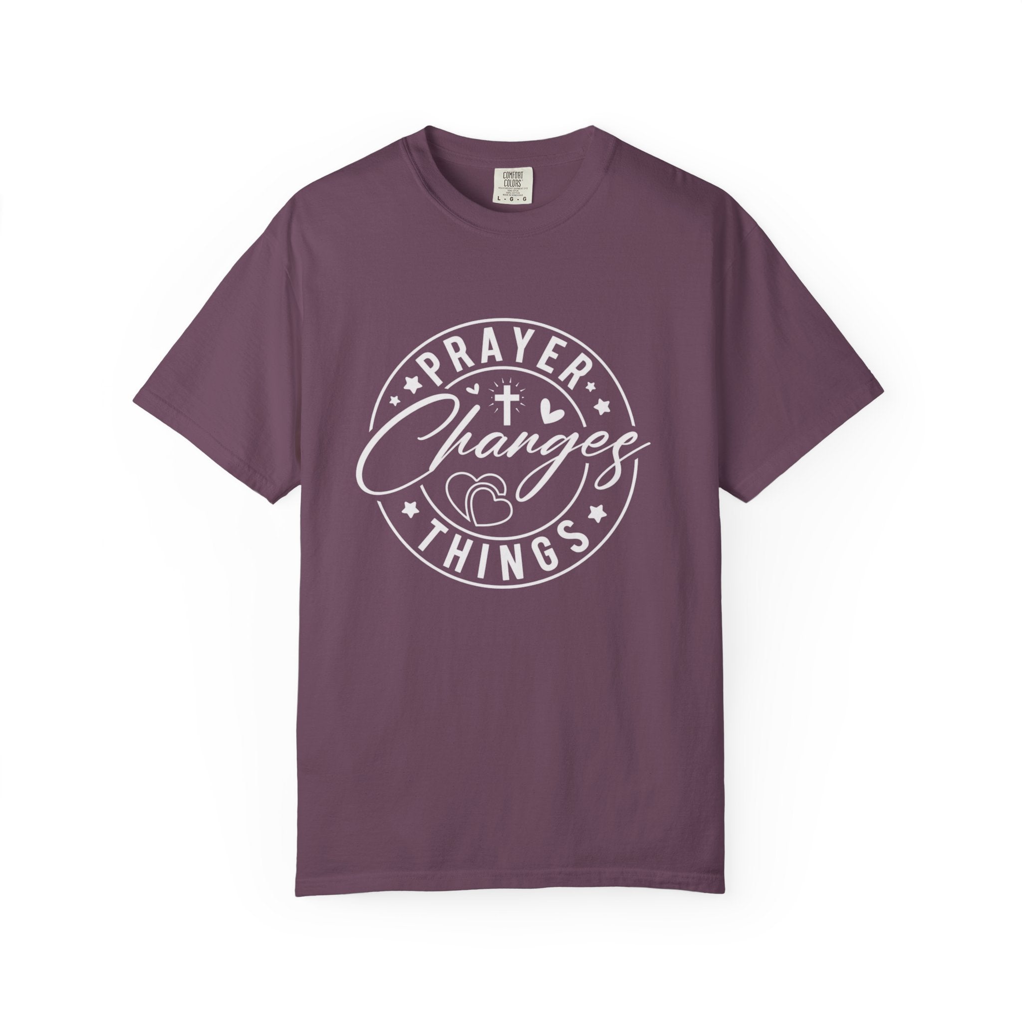 Prayer Changes Lives T-Shirt — Subtle Embossed Faith Graphic