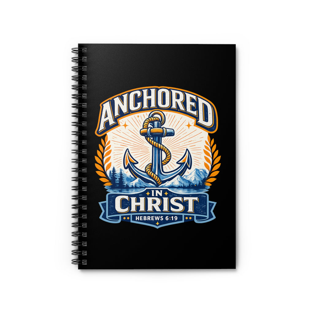 Anchored in Christ Spiral Notebook — Biblical Hebrews 6:19 Journal