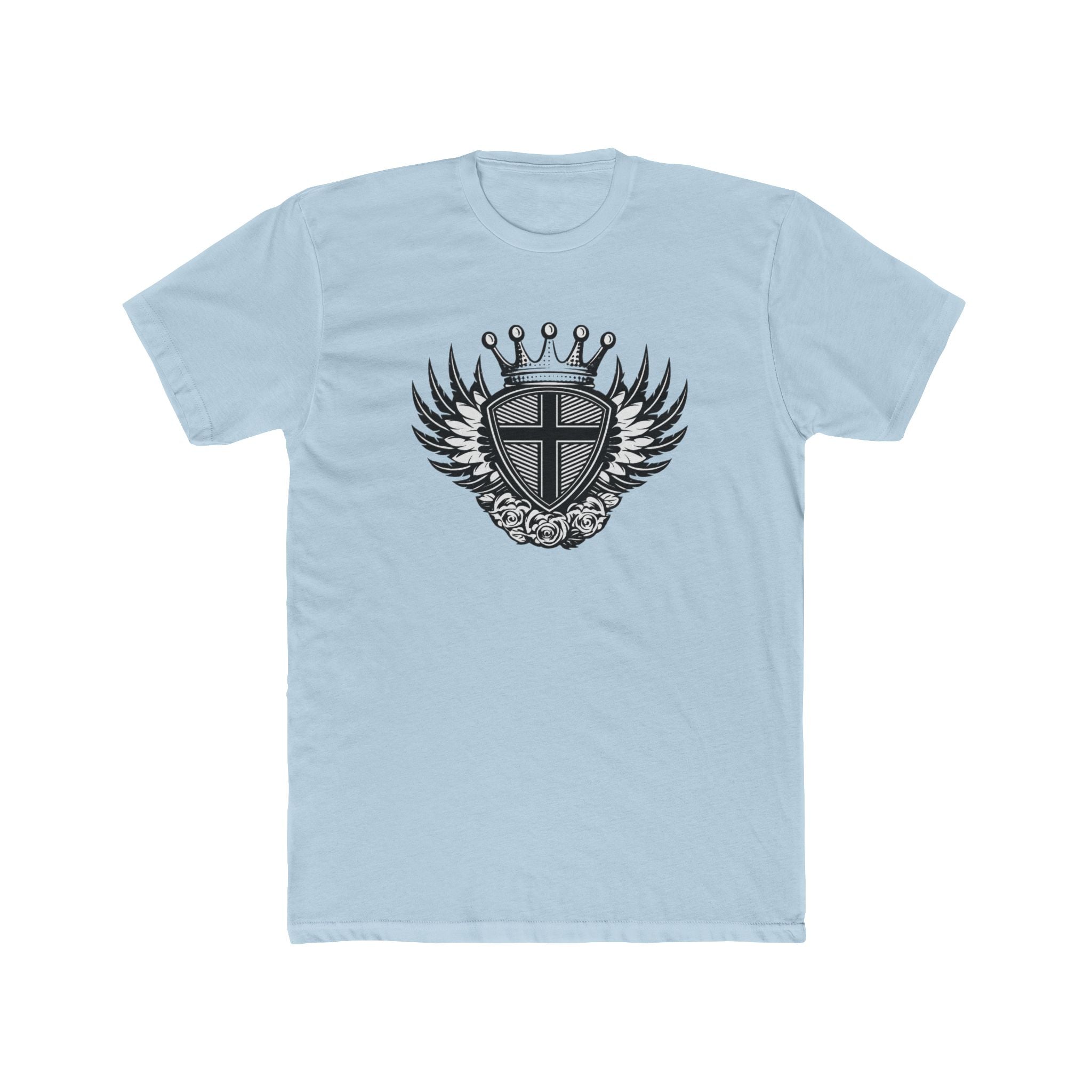 Crowned Winged Shield Tee | Rose Emblem Crest T-Shirt