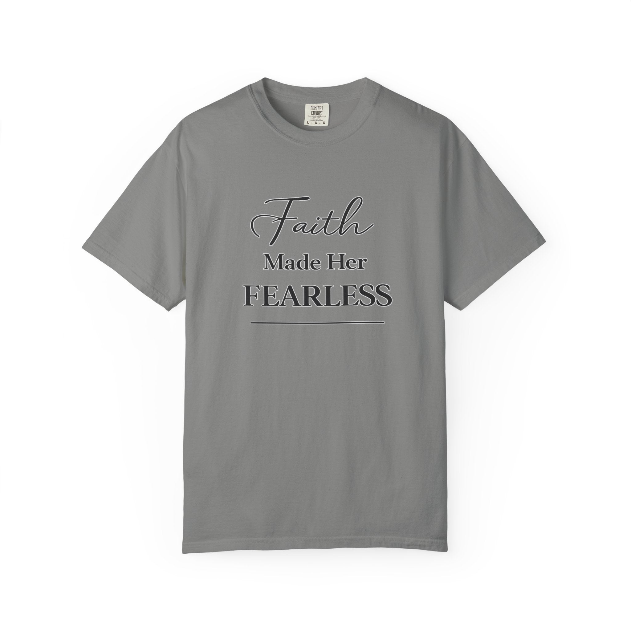 Faith Made Her Fearless T-Shirt — Inspirational Christian Tee for Women