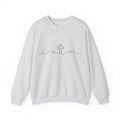 Womens Minimal Cross Line Crewneck Sweatshirt