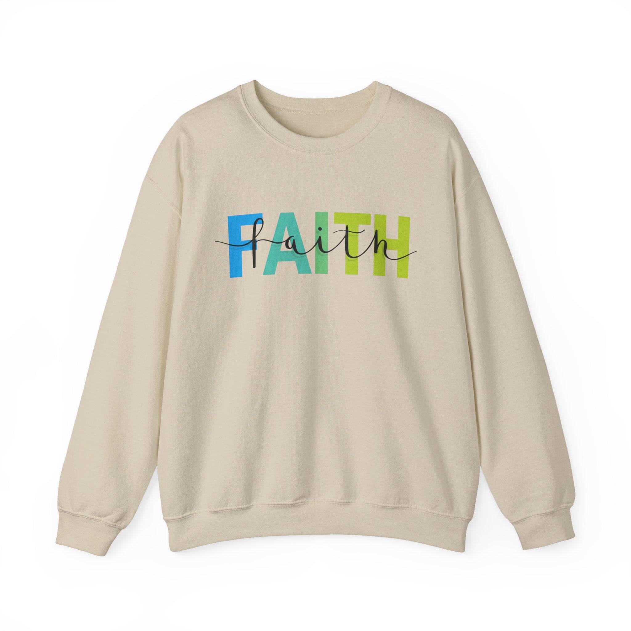 Faith Colorblock Crewneck Sweatshirt — Inspirational Christian Pullover