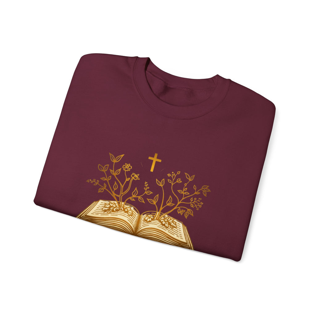 Womens Rooted in Christ Sweatshirt — Christian Faith Bible Graphic Crewneck