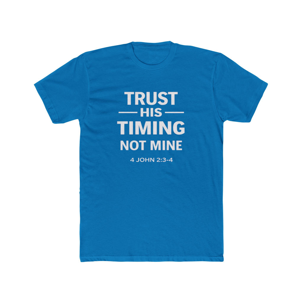 Mens "Trust His Timing Not Mine" Christian T‑Shirt