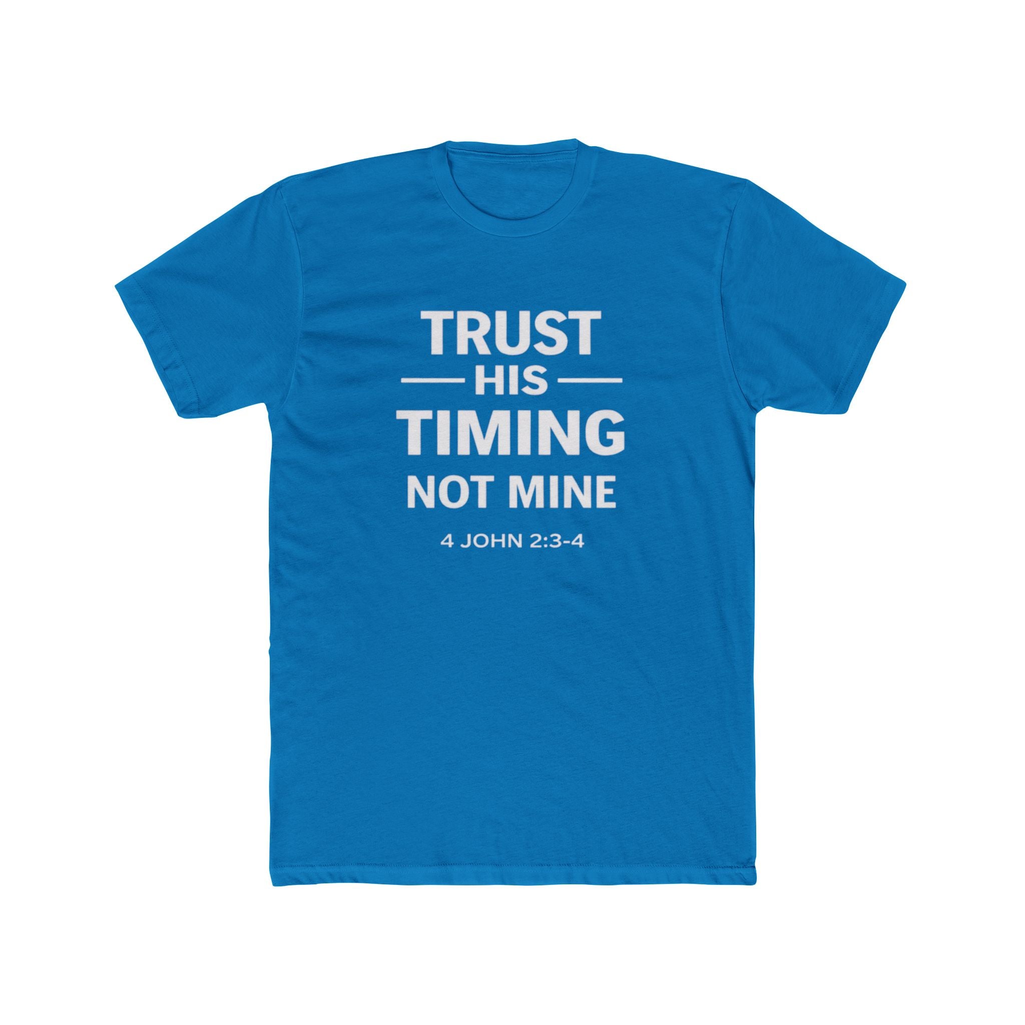Mens "Trust His Timing Not Mine" Christian T‑Shirt