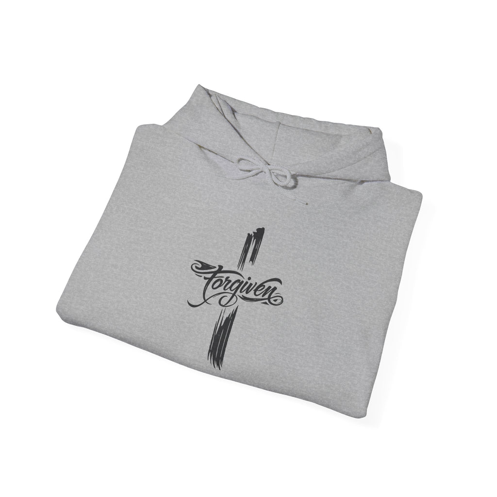 Mens Forgiven Cross Hoodie – Christian Faith Pullover