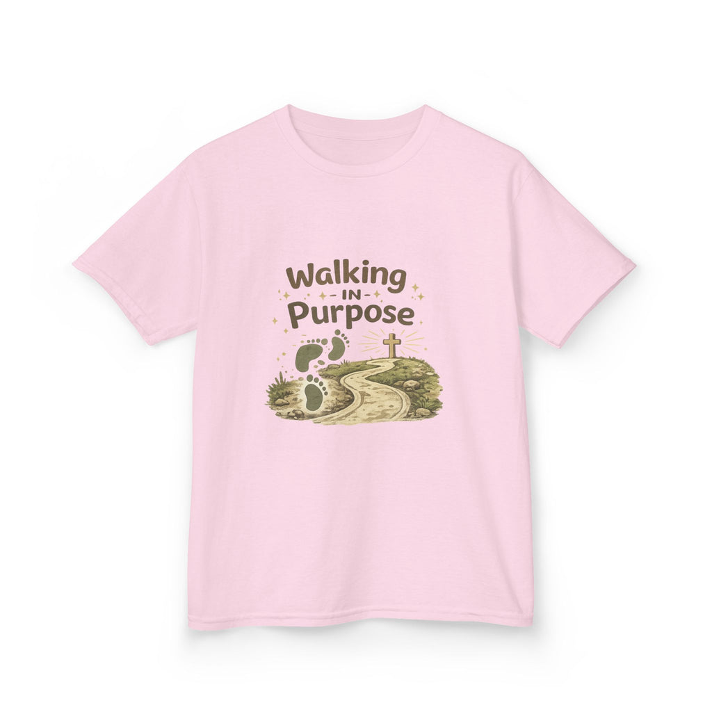Kids Tee — "Walking in Purpose" Inspirational Christian Kids T-Shirt