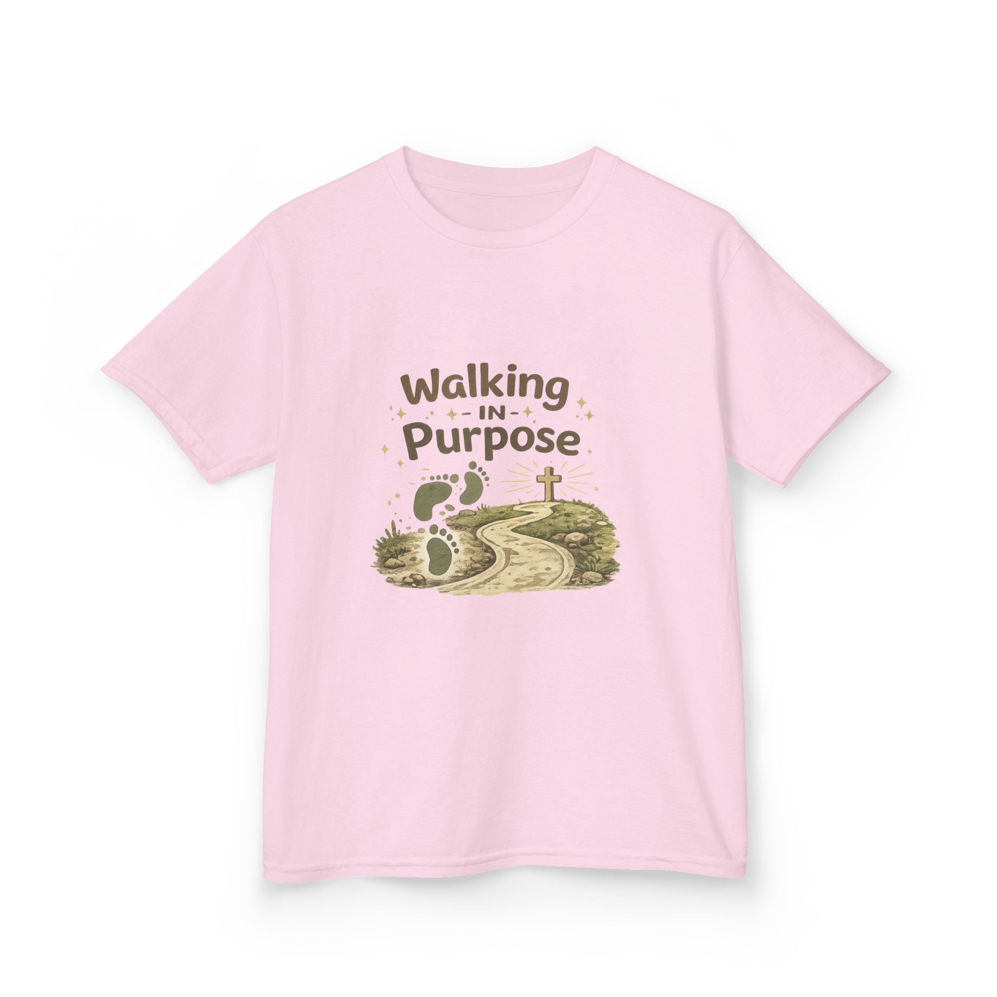 Kids Tee — "Walking in Purpose" Inspirational Christian Kids T-Shirt
