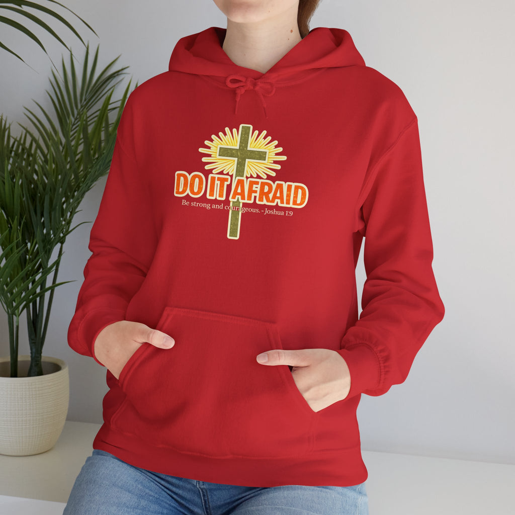 Mens Do It Afraid Cross Hoodie — Christian Encouragement Pullover