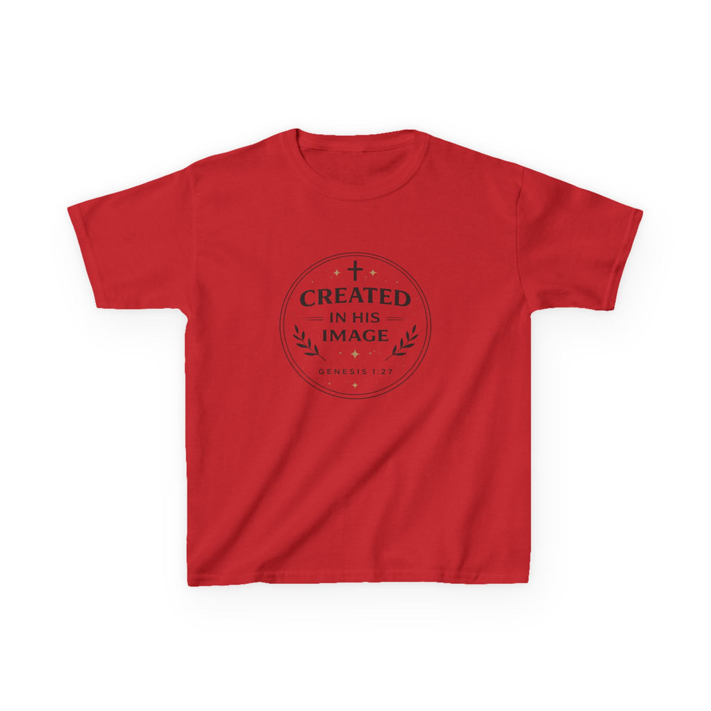 Girls  " Created In His Image" Kids Heavy Cotton™ Tee