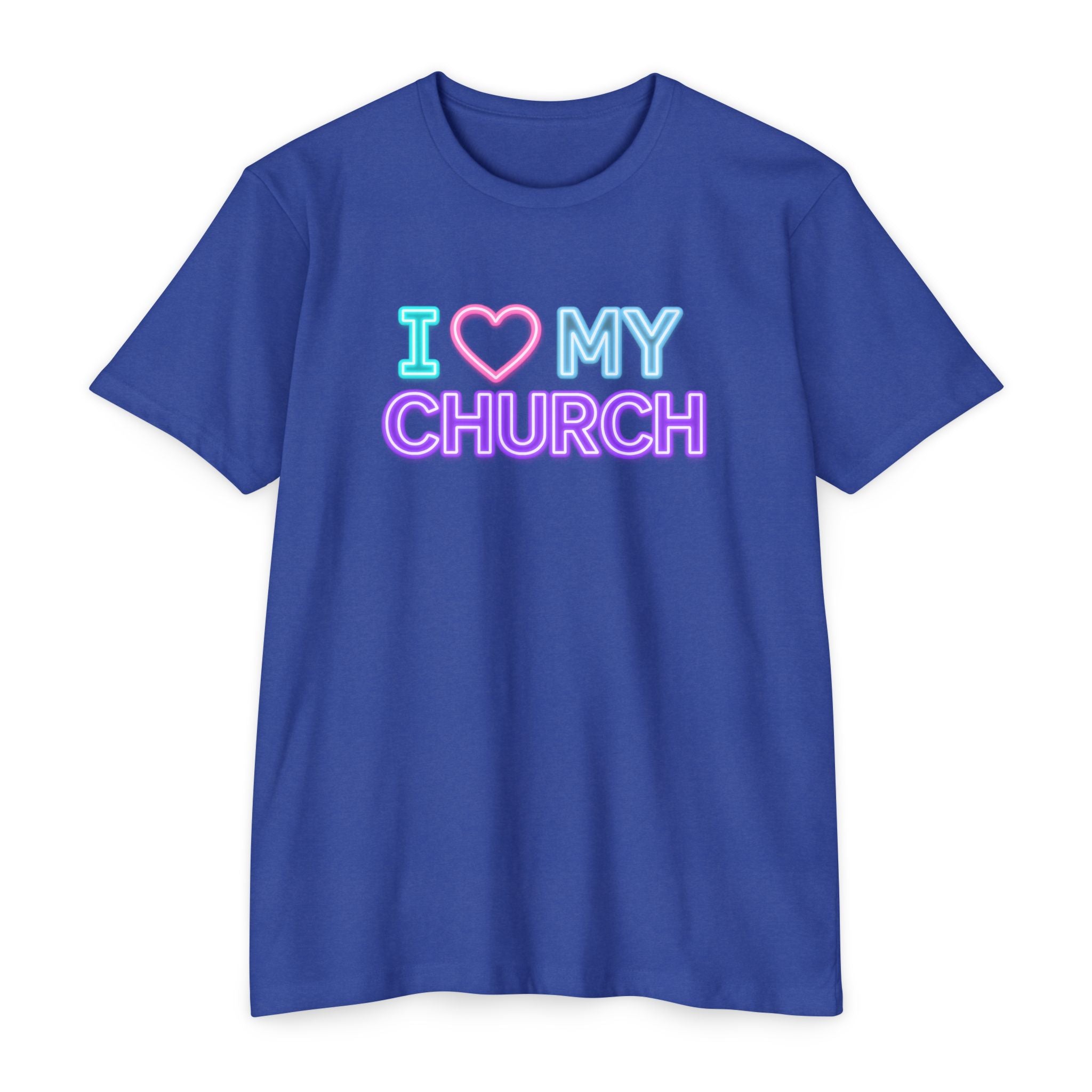 Womens I Love My Church T-Shirt | Tie Dye Heart Lettering