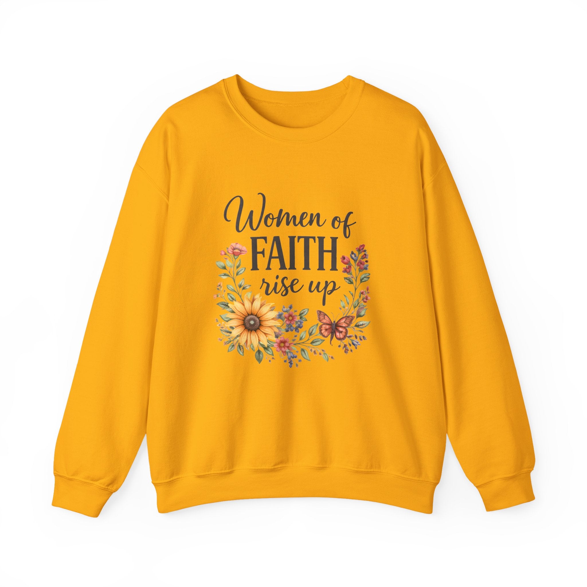 Women of Faith Rise Up Sweatshirt — Floral Christian Crewneck
