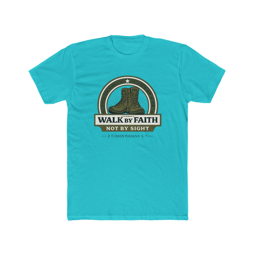Walk By Faith boots graphic Tee | Christian scripture apparel, 2 Corinthians quote