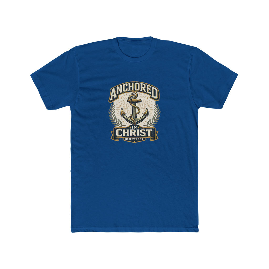 Mens Anchored In Christ Christian T-shirt Faith Inspired| Wearing your Faith