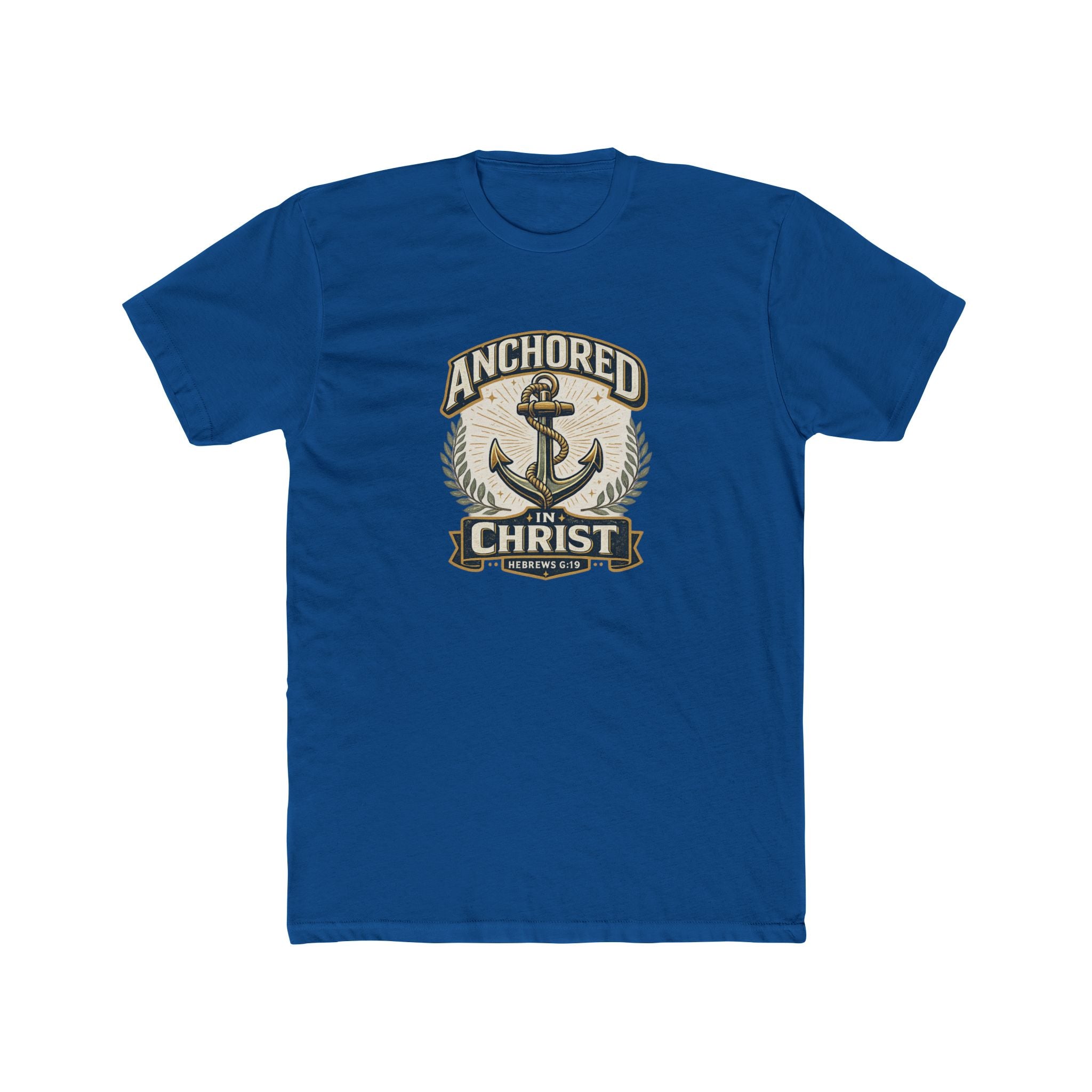 Mens Anchored In Christ Christian T-shirt Faith Inspired| Wearing your Faith
