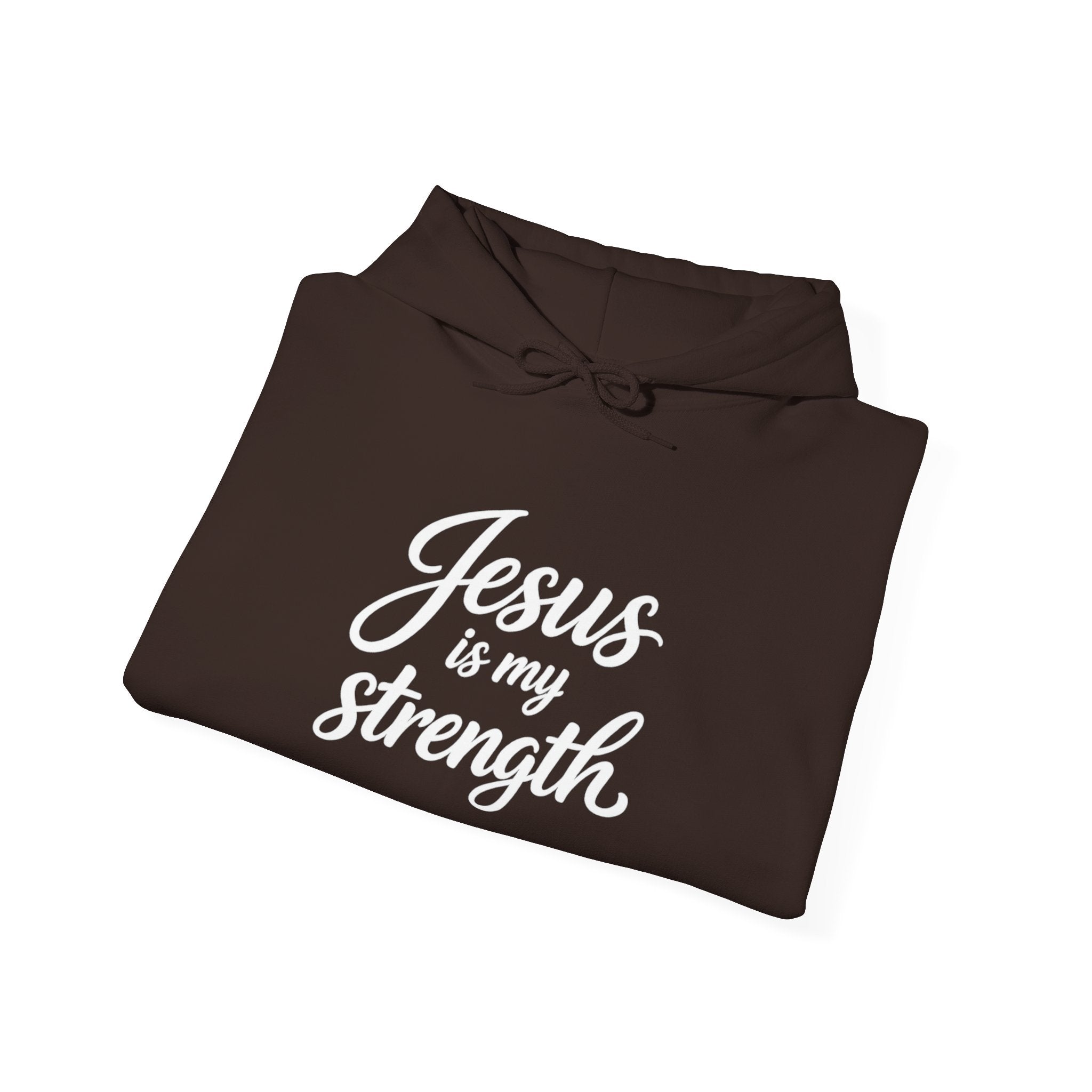 Womens "Jesus is My Strength" Heavy Blend™ Hooded Sweatshirt