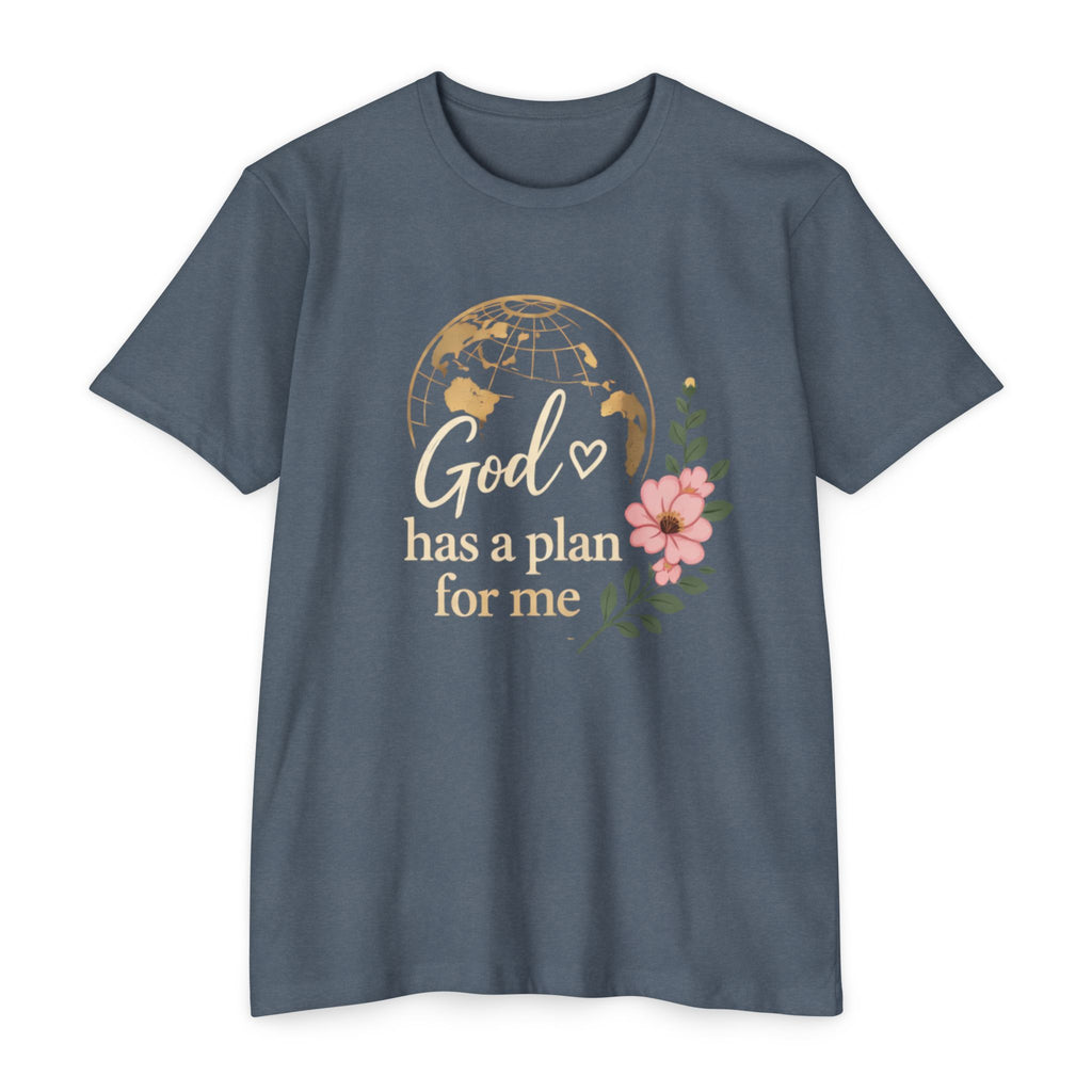 Inspirational Faith T-Shirt — "God Has a Plan for Me" Floral Tee