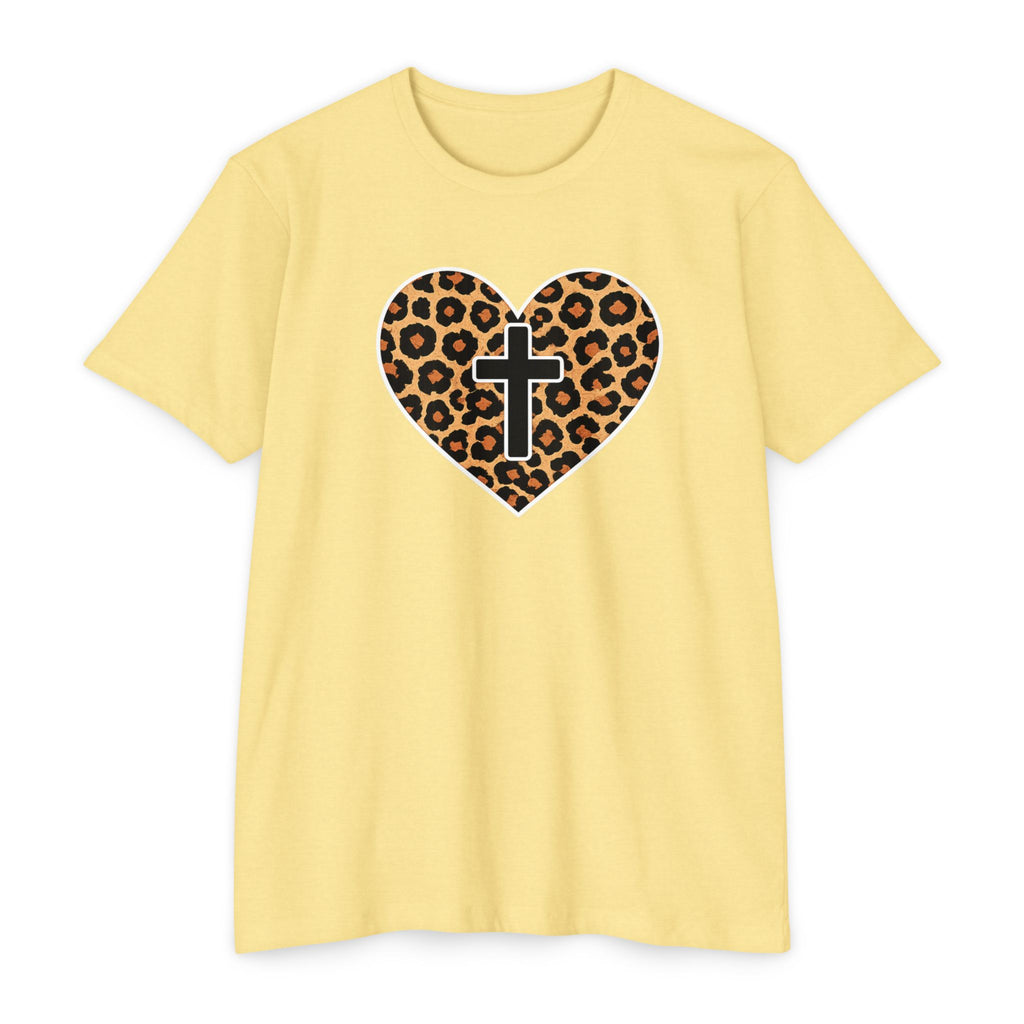 Womens  Heart with Cross T-shirt | Christian Faith