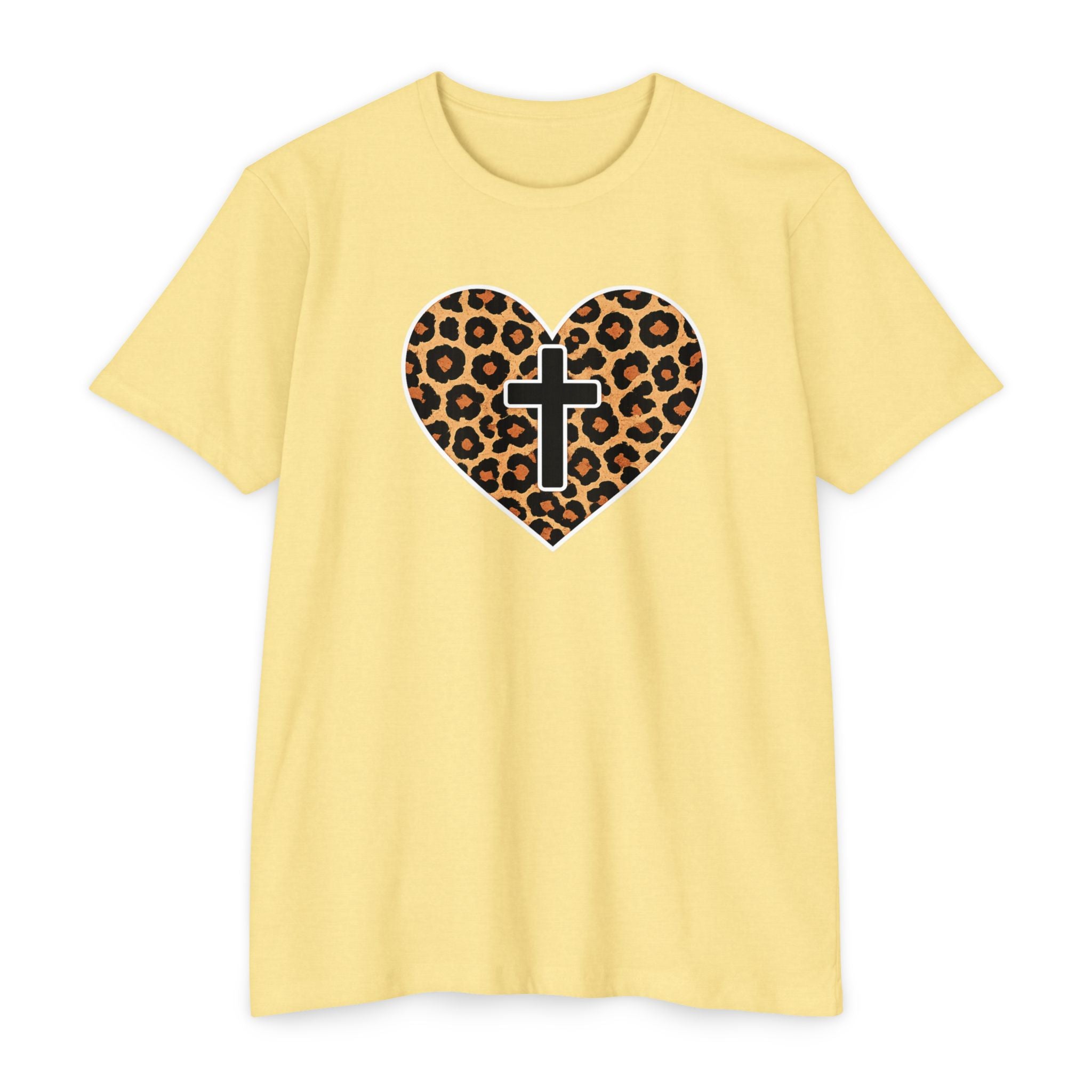 Womens  Heart with Cross T-shirt | Christian Faith