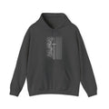 Mens Minimalist Cross Lines Hoodie — Modern Christian Graphic Pullover