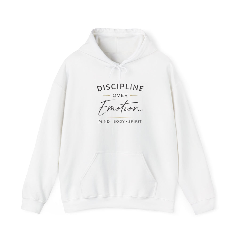 Mens Discipline Over Emotion Hoodie — Mind Body Spirit Motivational Pullover