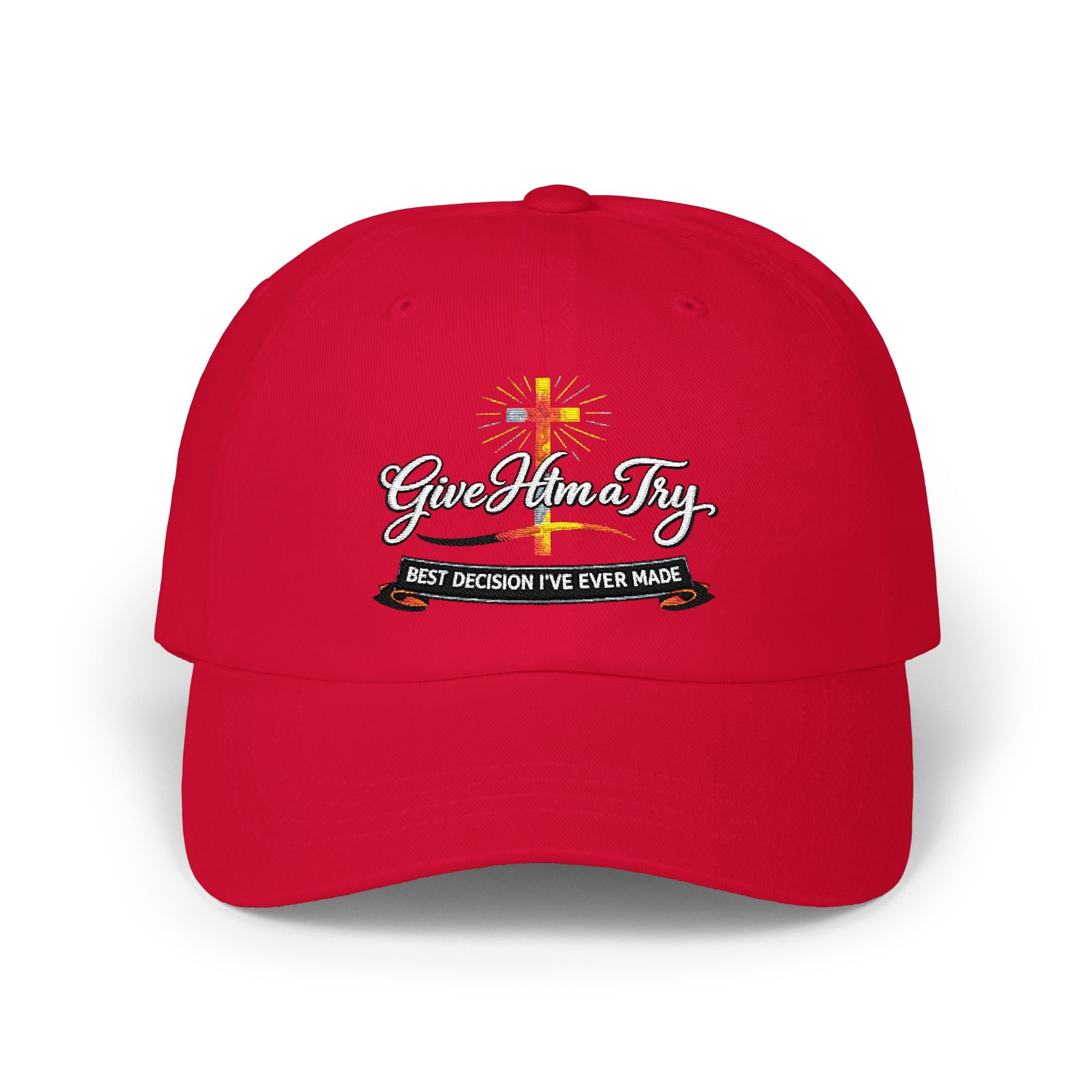 Classic Dad Cap  'God Mom Dad' Cross Embroidered Hat