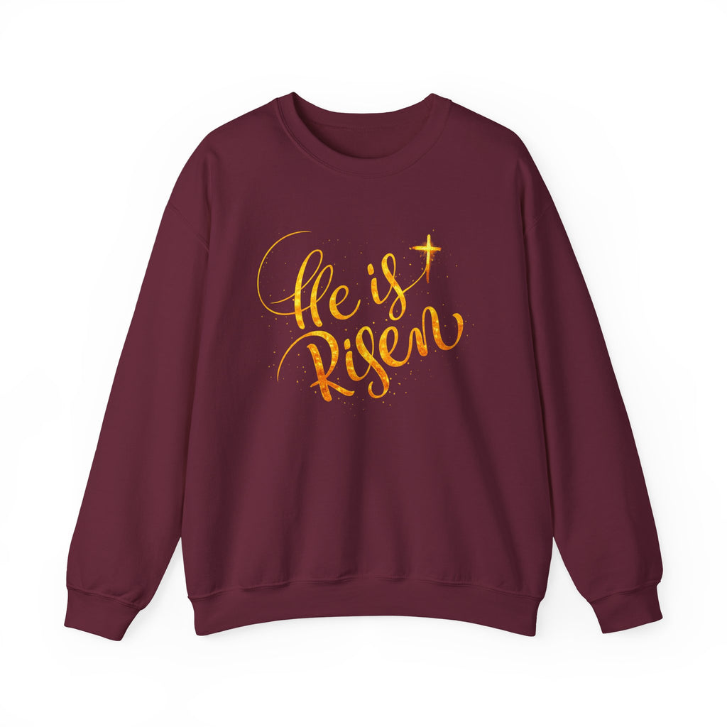 Womens He Is Risen Sweatshirt — Christian Easter Crewneck