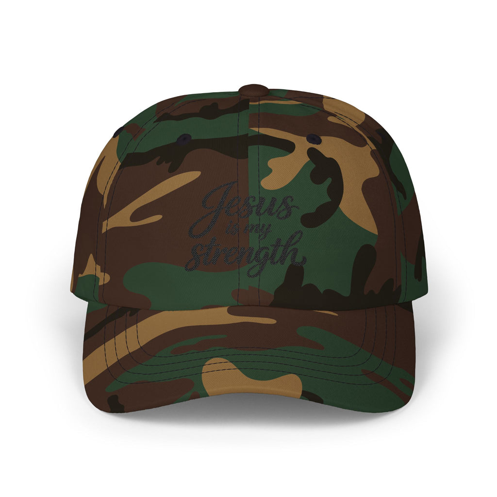 Jesus Is My Strength Dad Cap — Embroidered Christian Baseball Hat