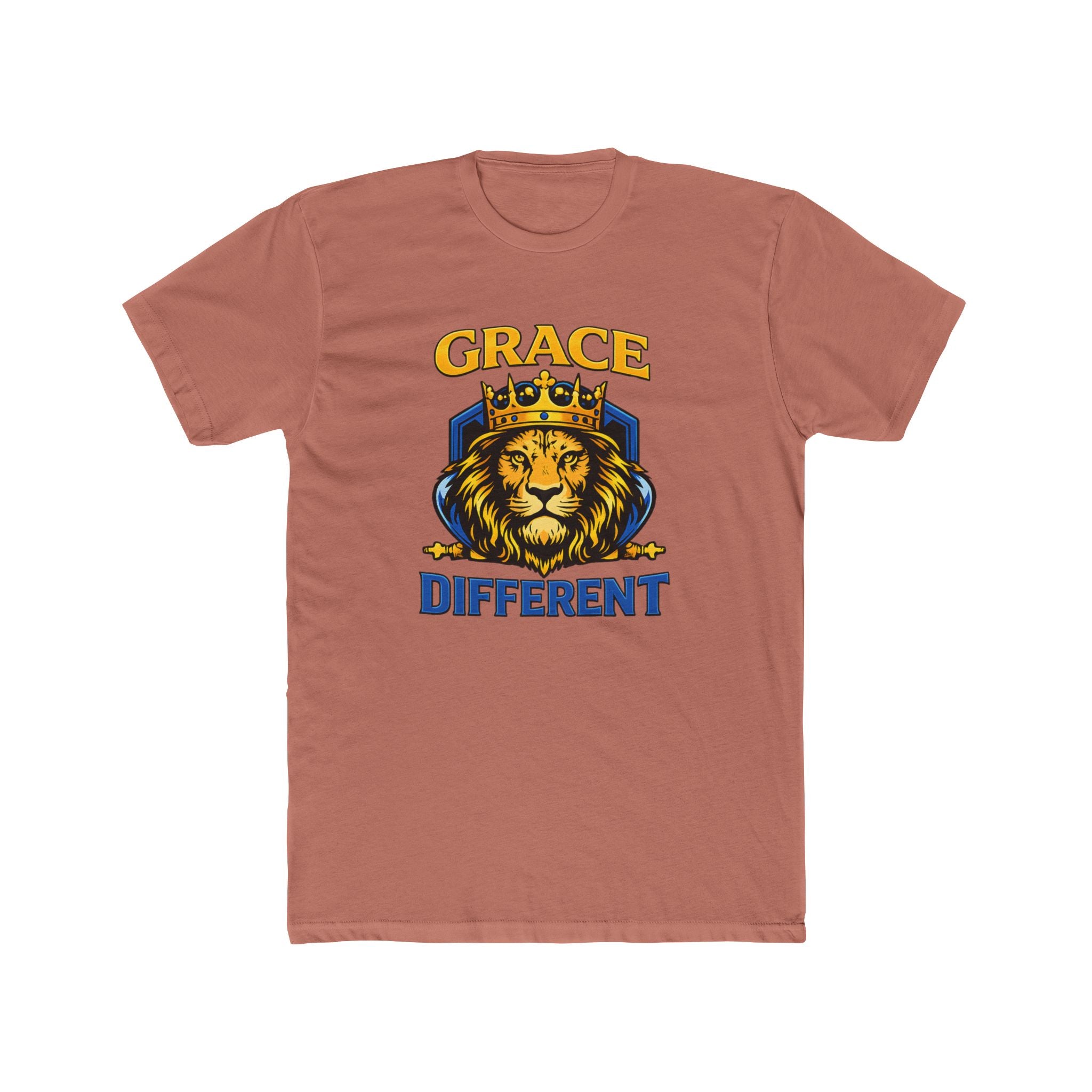 Grace Different Lion Graphic Tee — Crowned Lion Inspirational Christian Shirt