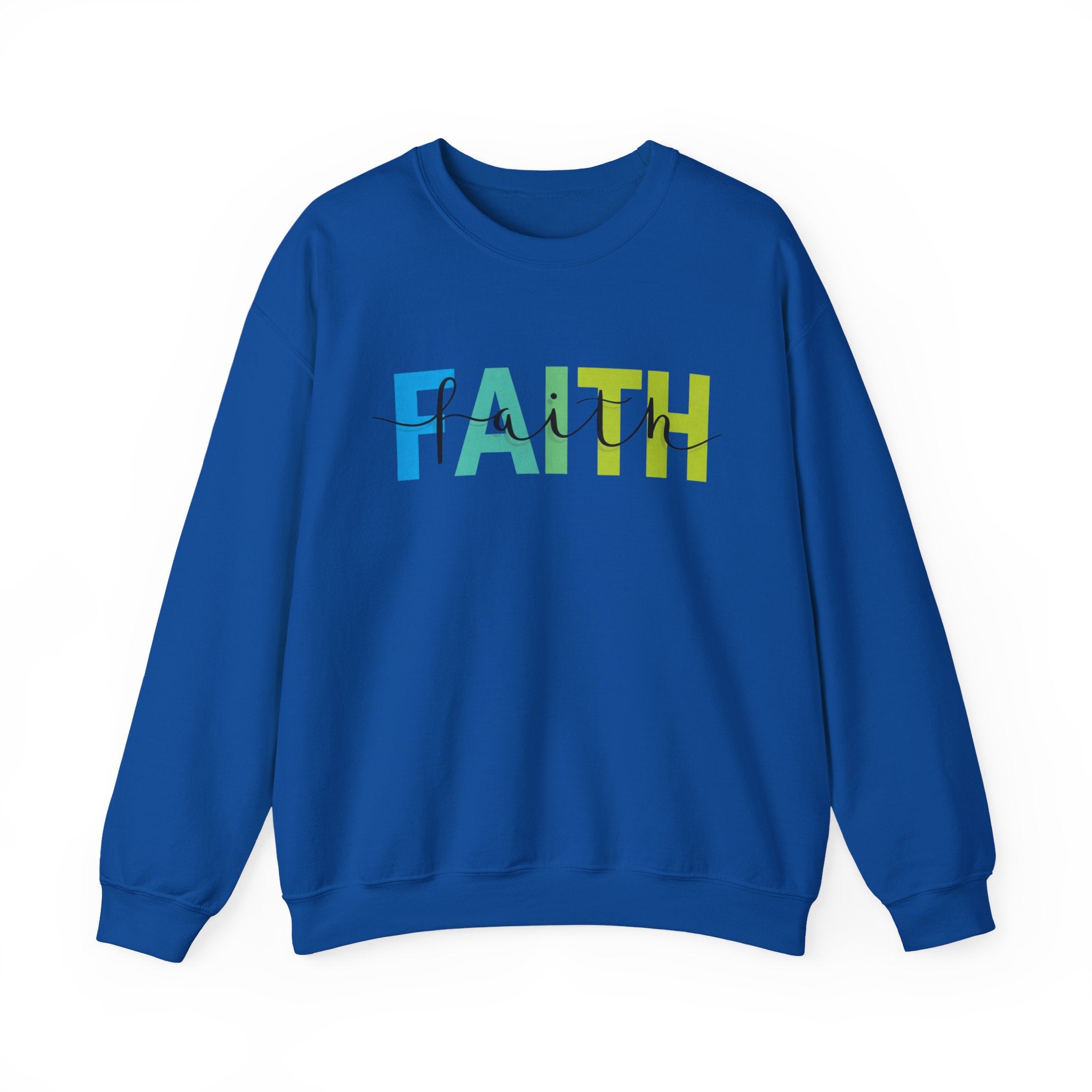 Faith Colorblock Crewneck Sweatshirt — Inspirational Christian Pullover