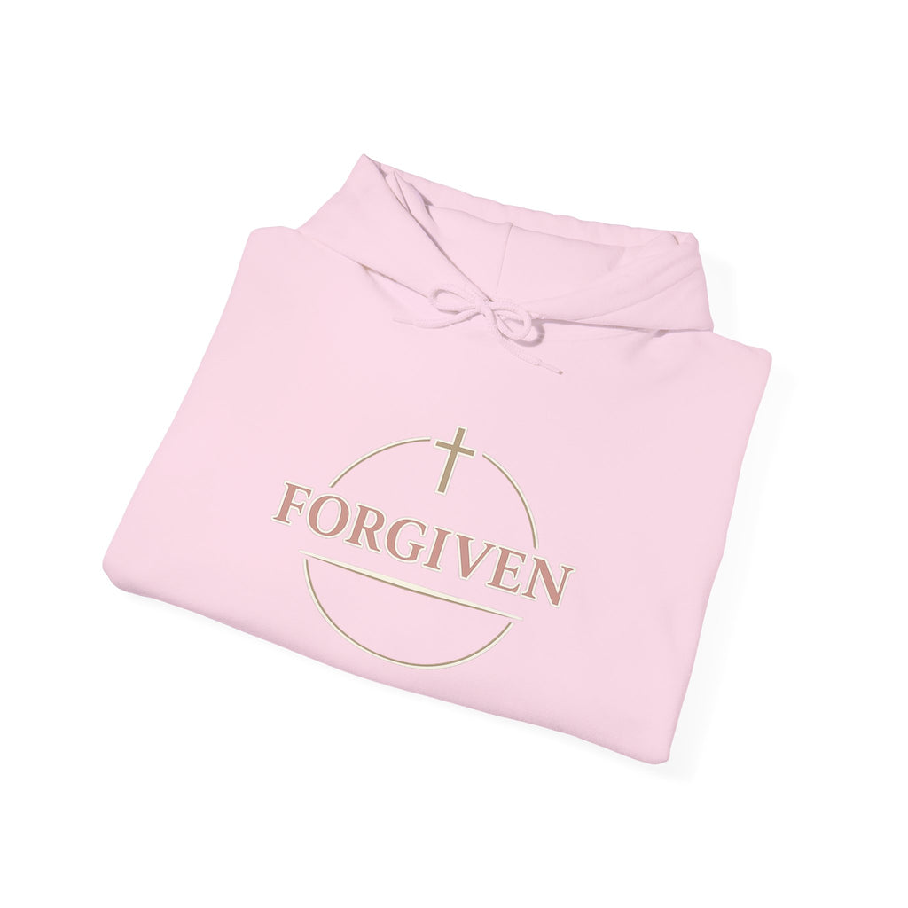 Womens Forgiven Hoodie — Minimal Christian Cross Faith Sweatshirt