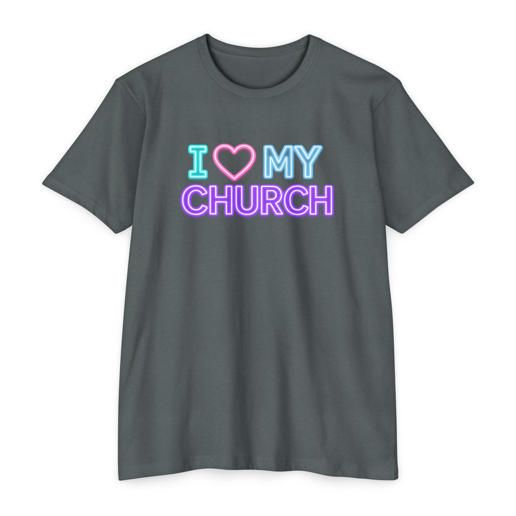 Womens I Love My Church T-Shirt | Tie Dye Heart Lettering