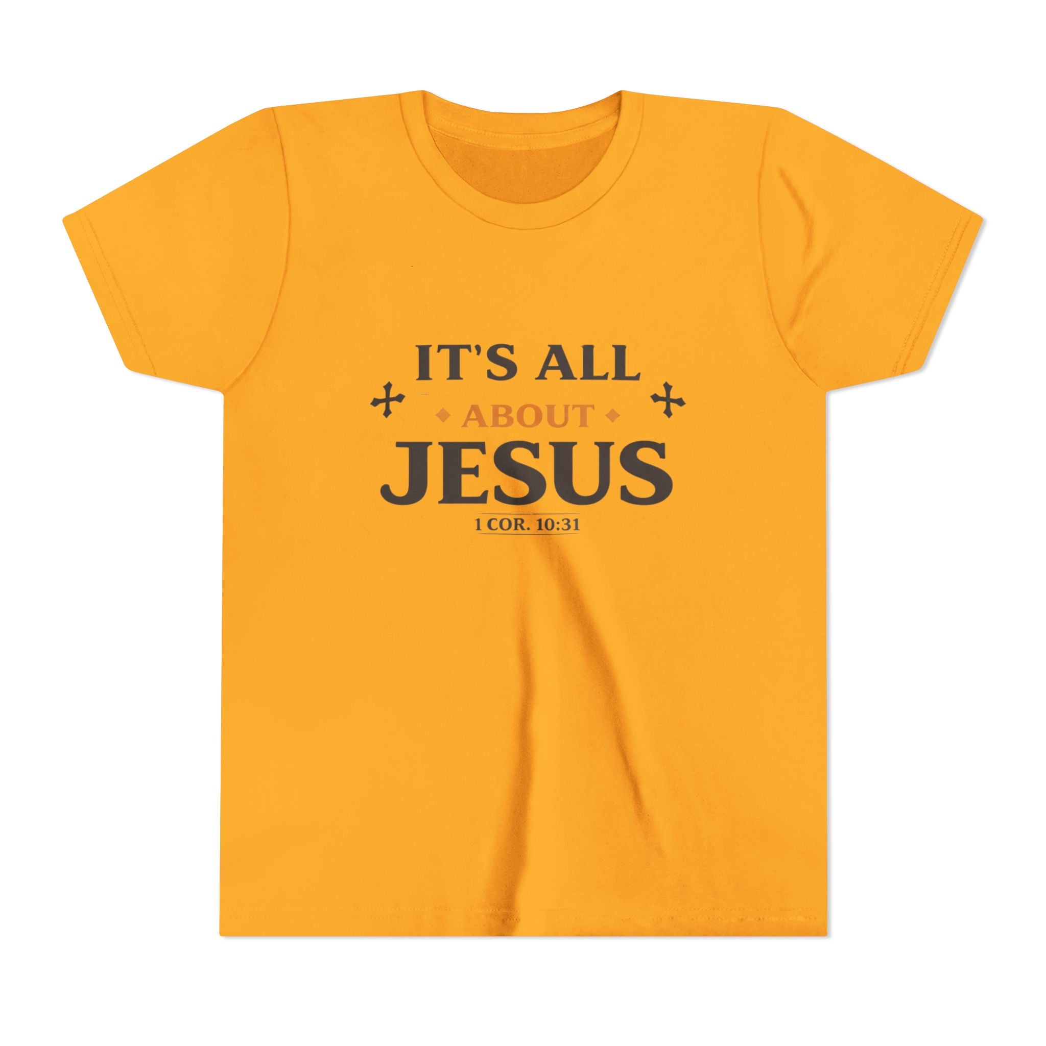 Boys Youth Tee - "It's All About Jesus" Christian Kids Shirt (1 Cor. 10:31)