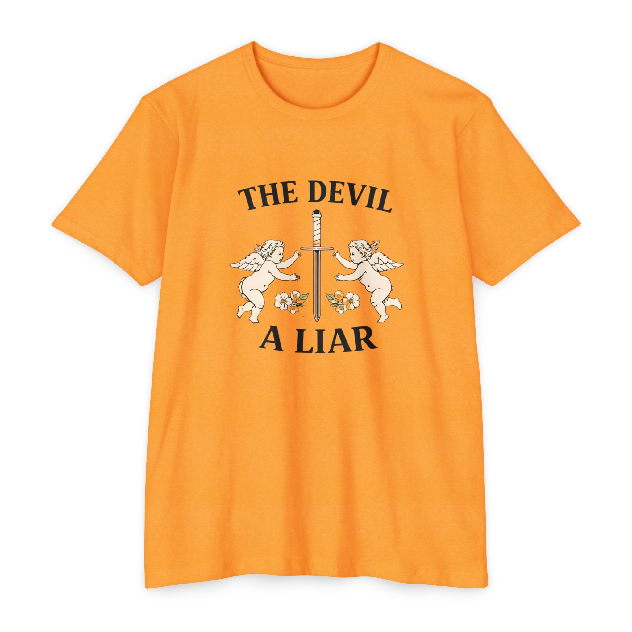 The Devil A Liar T-Shirt — Vintage Angel Sword Graphic Tee