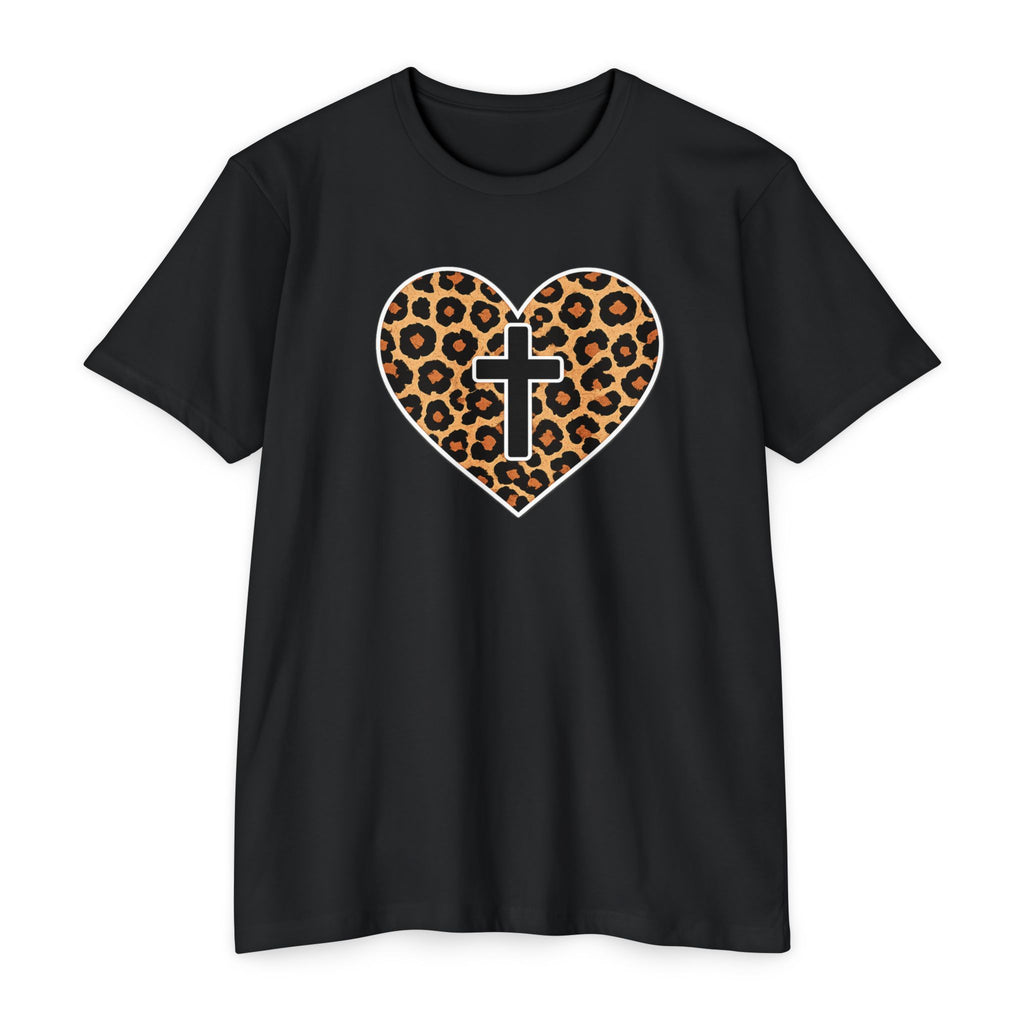 Womens  Heart with Cross T-shirt | Christian Faith