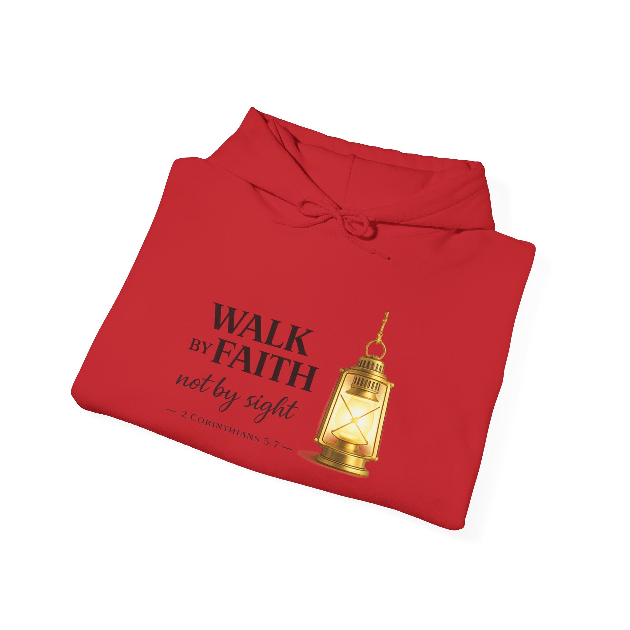 Womens Faith Lantern Hoodie  "Walk by Faith, not by sight" Christian Prayer Sweatshirt