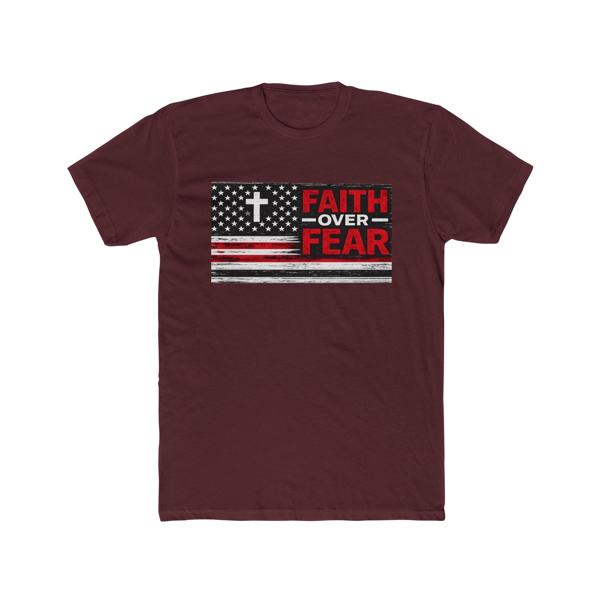 Faith Over Fear T‑Shirt — Christian Flag Graphic Tee