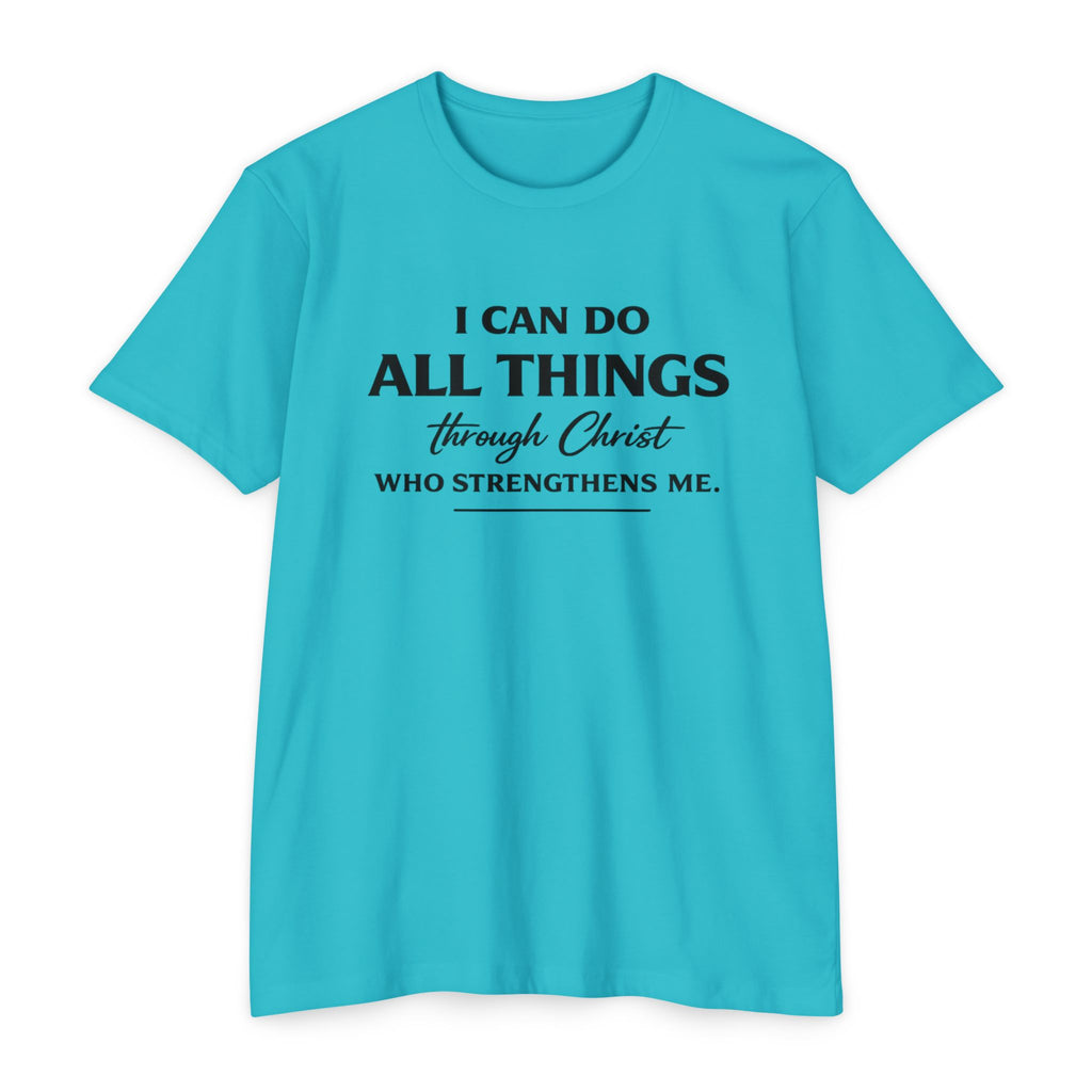 Womens "I Can Do All Things" Christian Scripture Tee