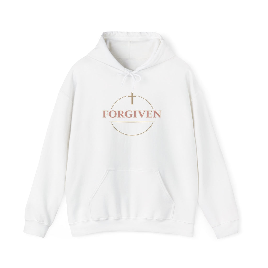 Womens Forgiven Hoodie — Minimal Christian Cross Faith Sweatshirt