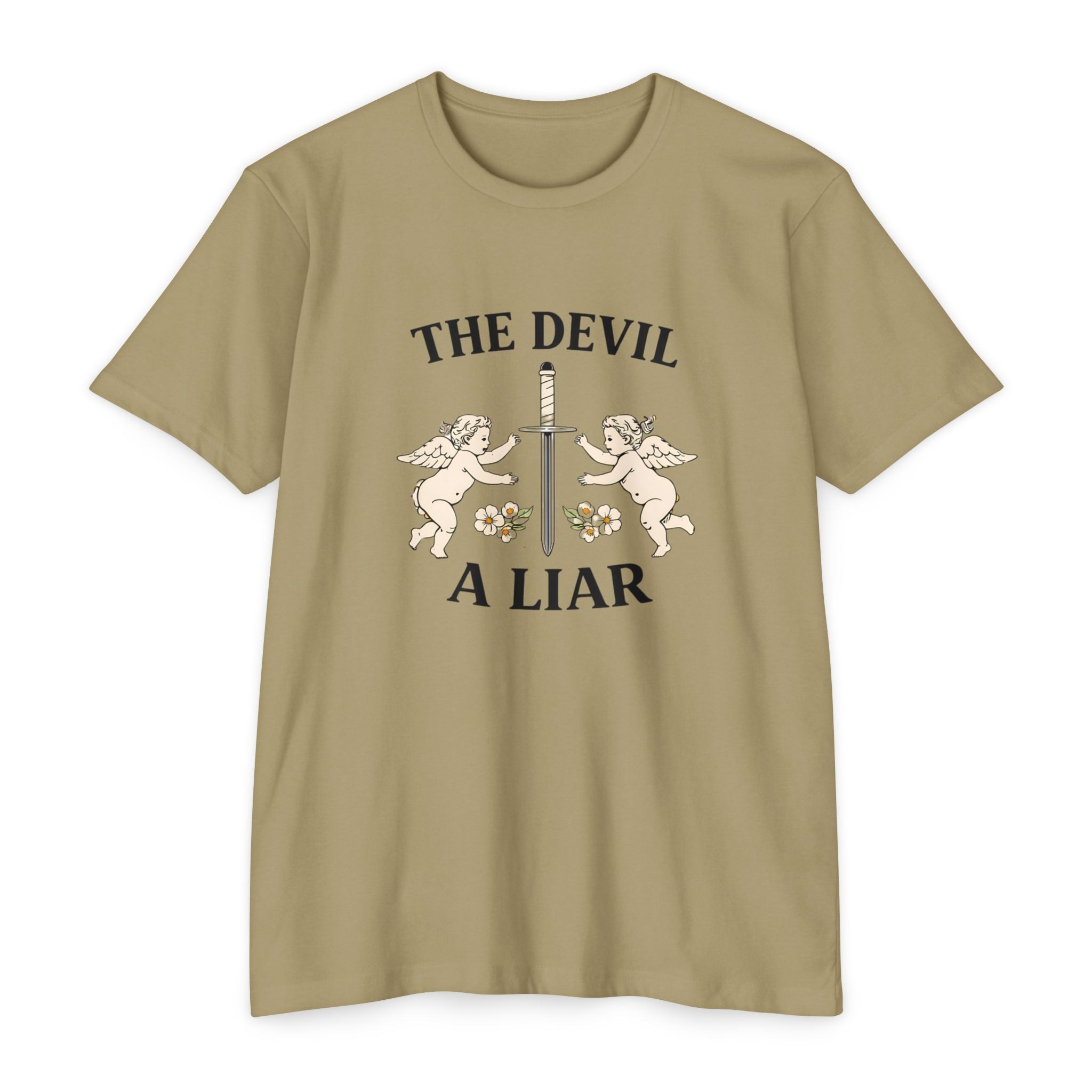 The Devil A Liar T-Shirt — Vintage Angel Sword Graphic Tee