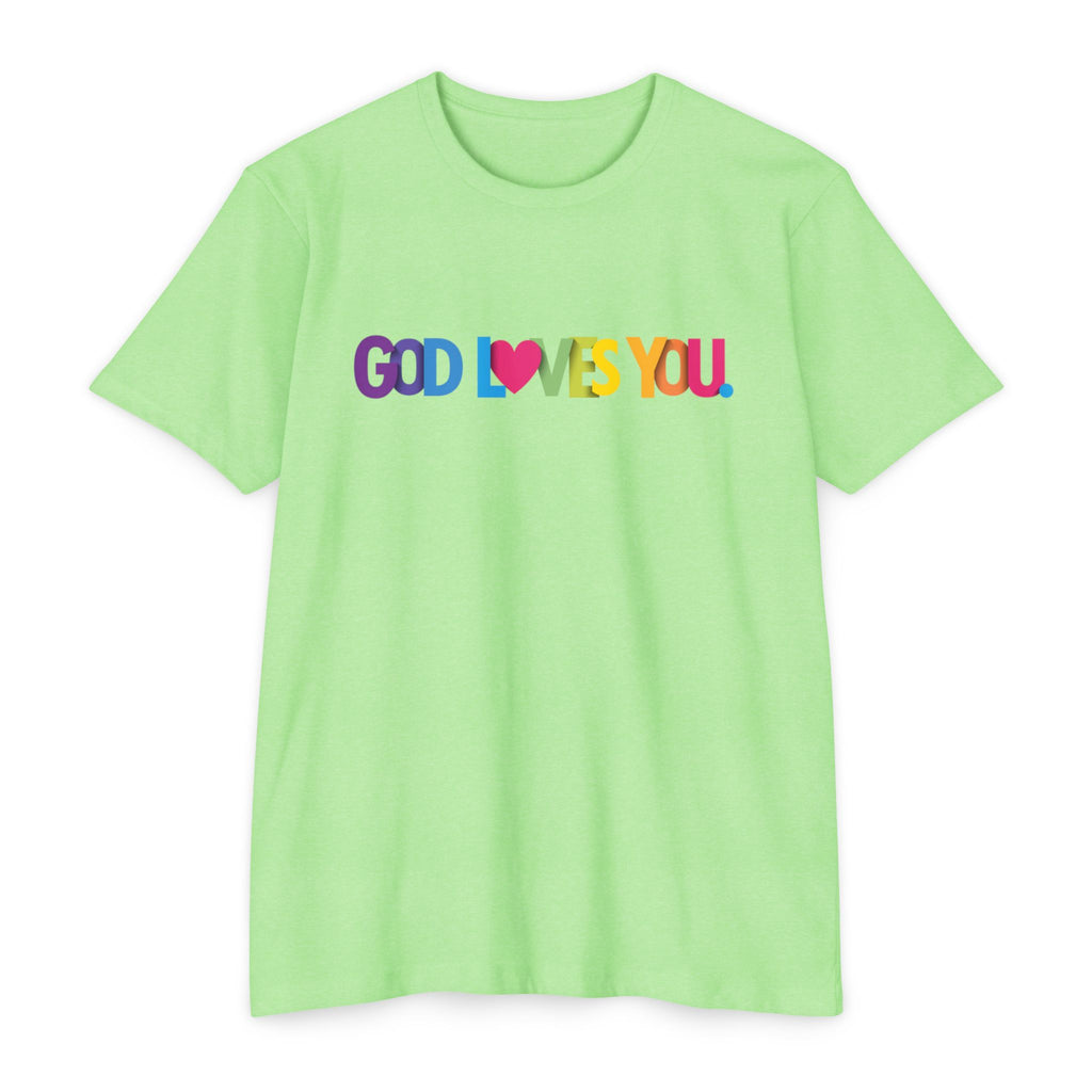 Womens God Loves You Rainbow T-Shirt